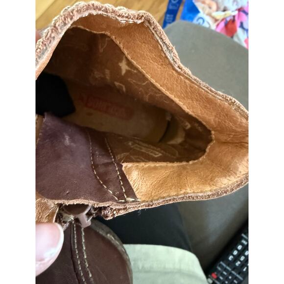 Pikolinos brown leather chunky heel ankle boots stitch detailing - Picture 9 of 11